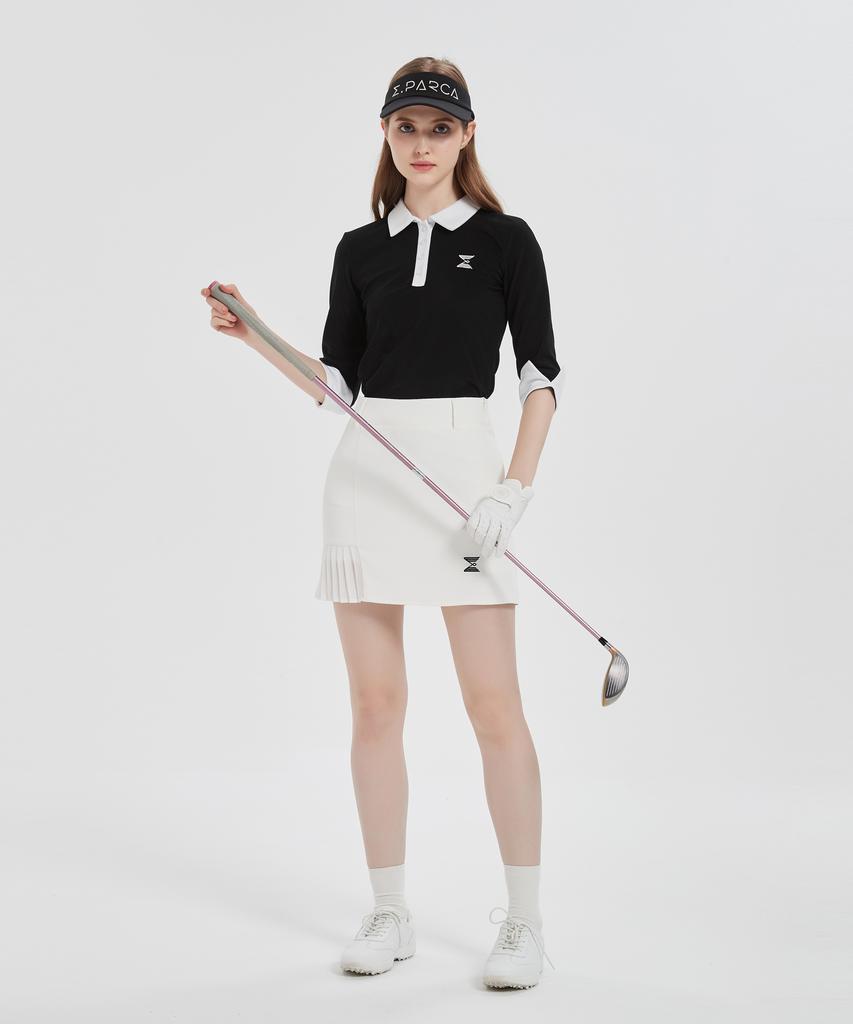 E.PARCA Pleated Point H-Line Skirt