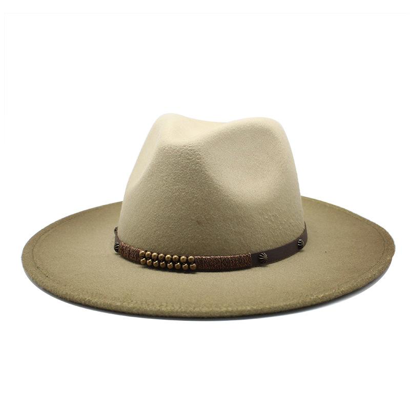 Шляпа-цилиндр из шерсти с постепенным изменением цвета, наносимым распылением, мужская и женская, с плоской тульей, двухцветная, джазовая шляпа M（56-58cm） армия зеленый