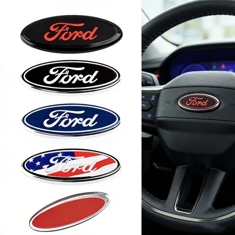 Car Styling Logo J110 Steering Wheel Center Badge Logo Sticker Interior Accessories For Ford Focus 3 MK2 Fiesta MK7 Mondeo MK4 Fusion