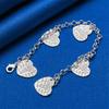 Charm 925 Sterling Silver 8-inch Exquisite Heart-shaped Pattern Bracelet, Fashionable Women's Party Wedding Gift Jewelry