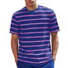 T-shirt a maniche corte a righe da uomo con girocollo, vestibilità classica, top casual, materiale in cotone morbido e confortevole