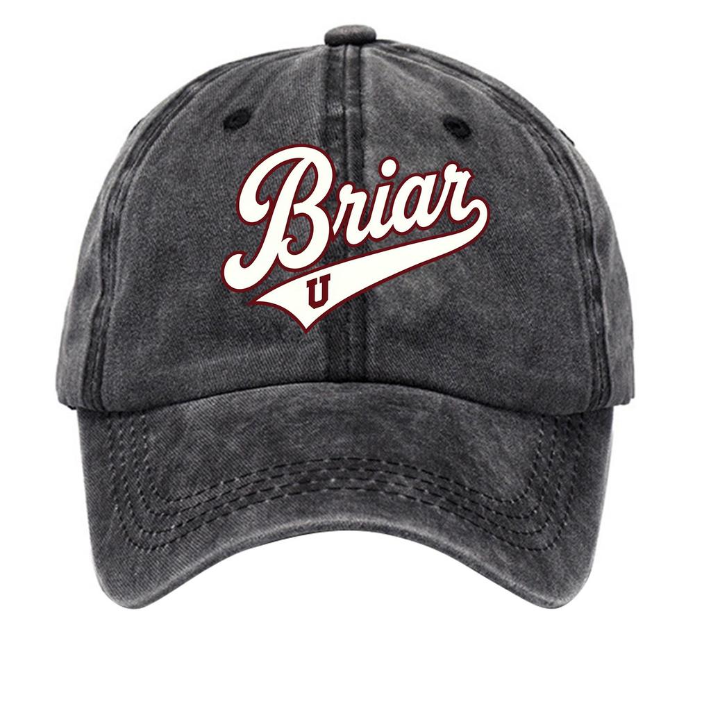 Washed Cotton Baseball Cap Vintage Style Soft Top Denim Hat Adjustable Strap Back Briar U Embroidered Logo Casual Outdoor Headwear