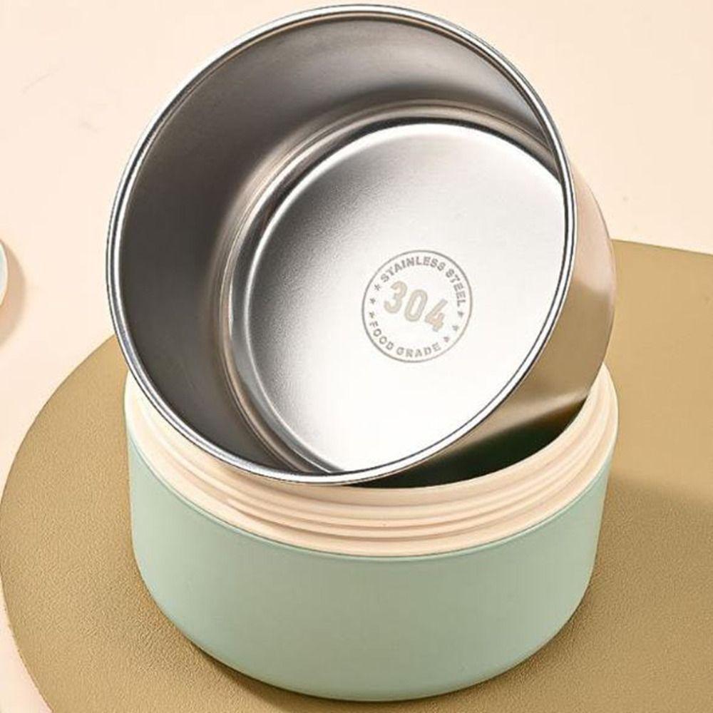 Large Capacity Thermal Lunch Box Round Insulated Lunch Box Practical Food Container Office