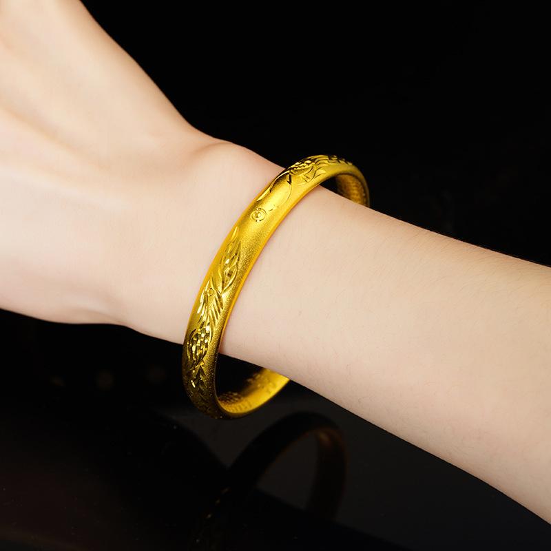 Heritage Women s Bracelet Solid Dragon and Phoenix Auspicious Ruyi Jewelry Bracelet 17CM