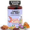 Daily All Day Vita Blend Ayurvedic Multivitamin Tablets, 46-in-1 with 23 Vitamins & Minerals, 23 Ayurvedic Botanicals, Ashwagandha, Brahmi, Tuls