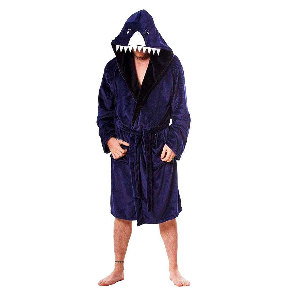 Keanu Mens Shark Head Fleece Dressing Gown