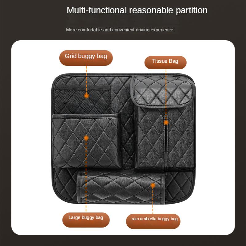 Car Back Seat Storage Bag Holder Universal Leather Auto Backseat Hanging Organizer Tissue Water Cup Towel Mobile Phone Pockets