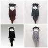 Horn Hat Viking Beard Beanie Handmade Knit Big Beard Mask Hat Wig Beard Hats  Costume Accessory