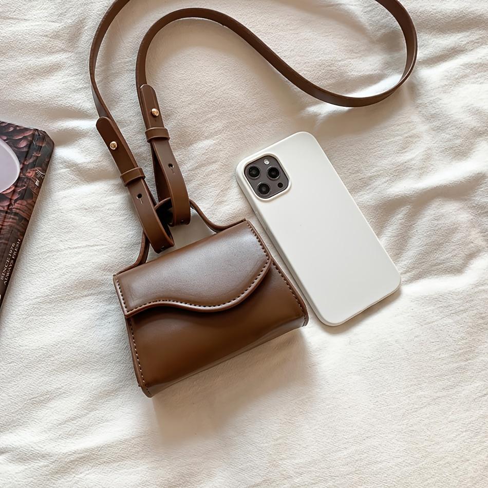 Women's Vintage Synthetic Leather Crossbody Bag Chic Flap Buckle Shoulder Purse Adjustable Strap Lightweight Compact Design Casual Everyday Use