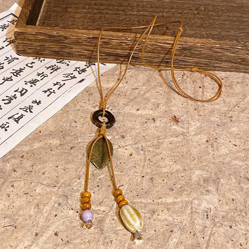 New Chinese Retro Popular Ethnic Style Necklace Women's Versatile Niche Long Sweater Chain High-end Simple Accessories