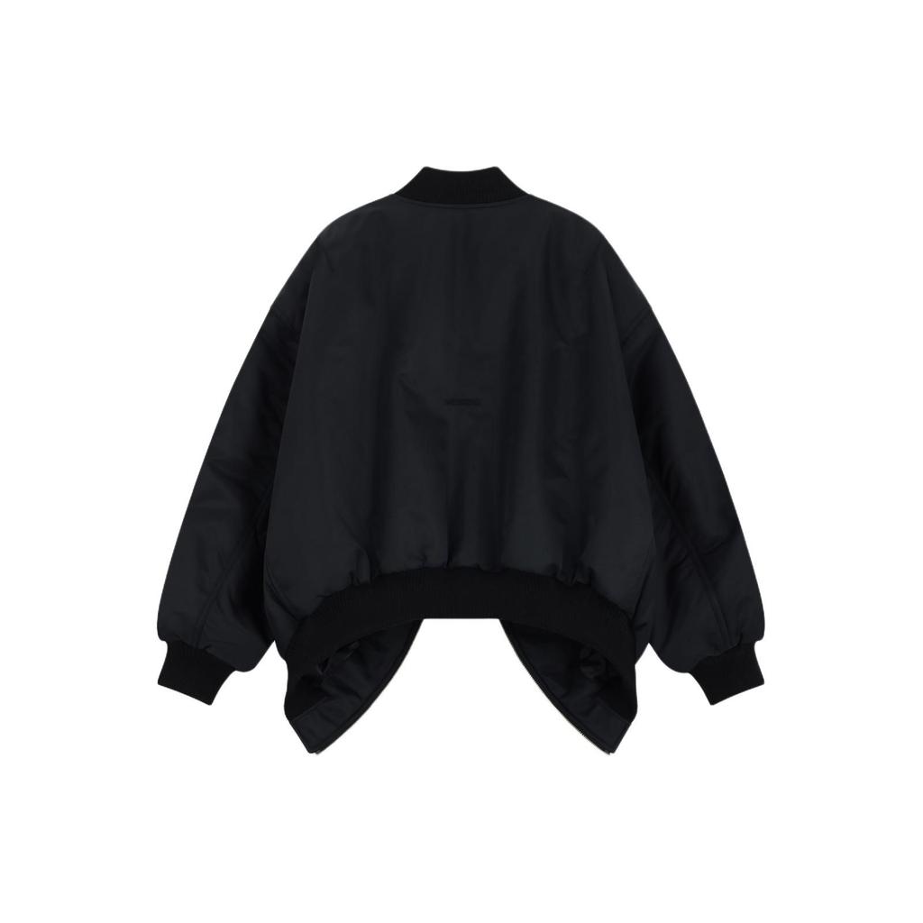 WE11DONE Ss24 Long Sleeve Loose Fit Two-Way Zipper Jacket Unisex Jacket Black WD-JP0-24-117-U-BK