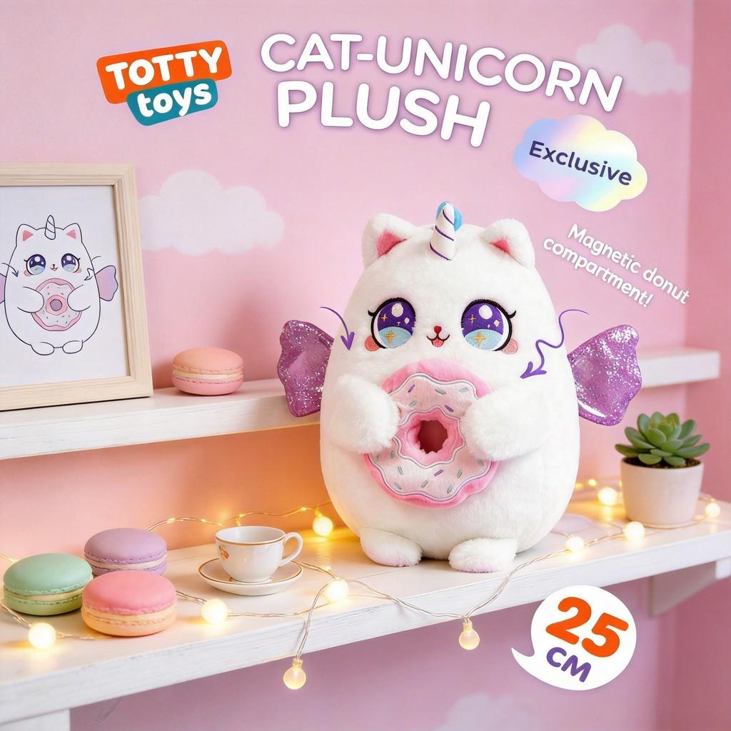 Cat Plush Toy With Soft Short Pile For Collectors And Kids