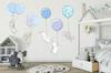 Decorative Sticker For Kids - Rabbits With Balloons Blue
