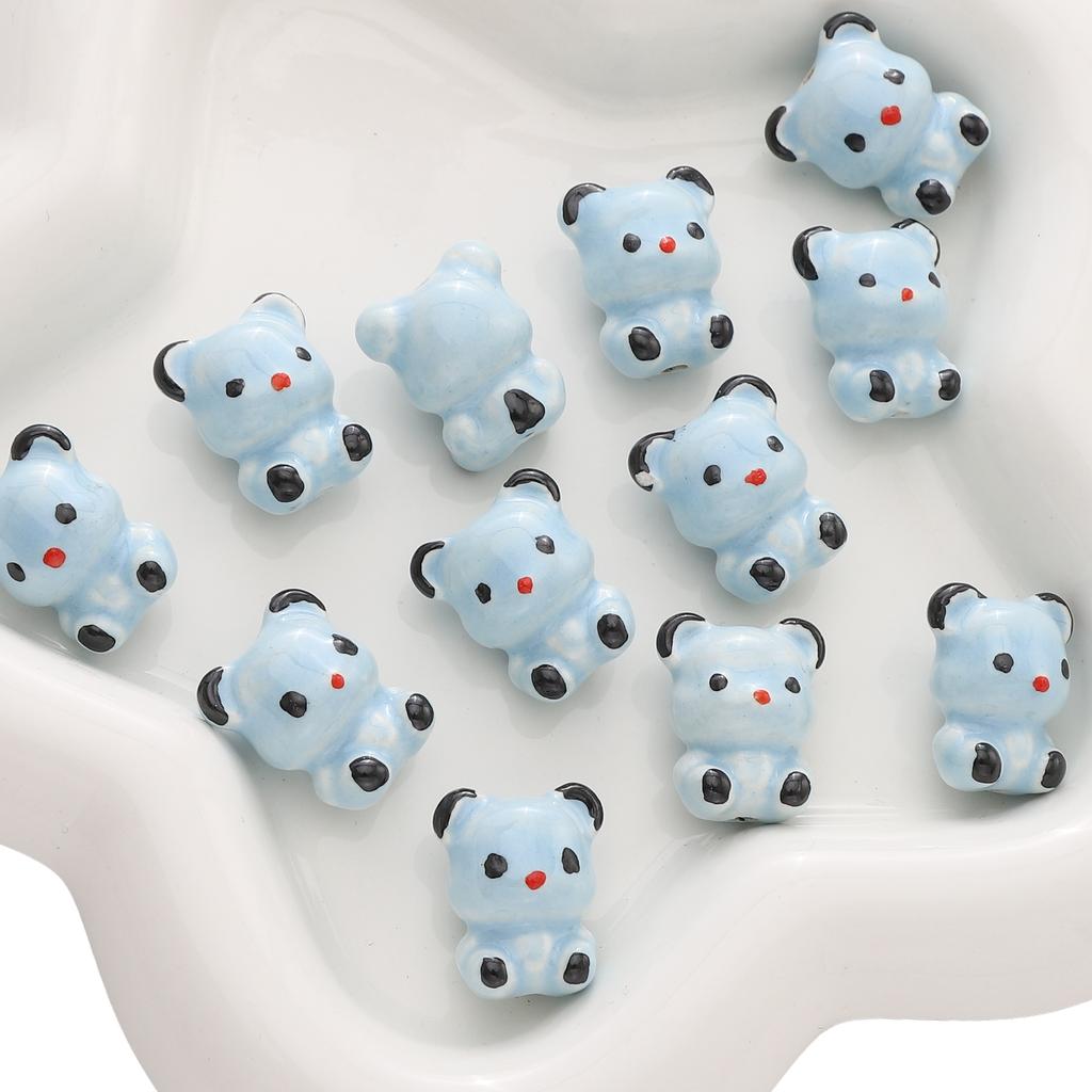 16x19mm Pickup Bear Ceramic Hand-painted Bead For DIY Bracelets Necklaces Jewelry Making