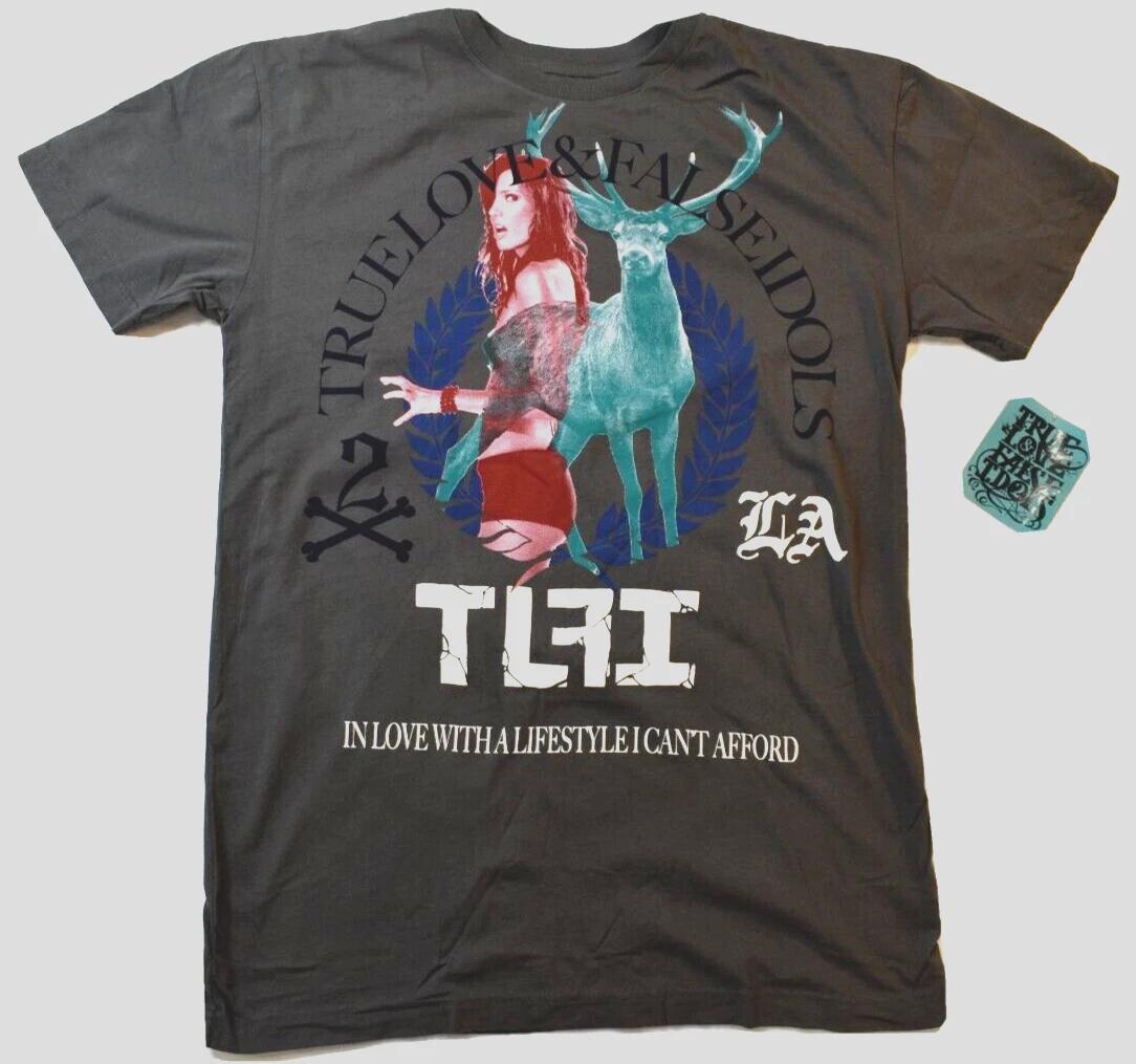 

True Love & False Idols Mens TLFI Stag Party Charcoal Shirt NWT M, L, XL S