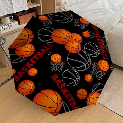 1PC Basketball Automatic Open/Close Umbrella with Windproof, 8-Rib Sturdy Canopy, Durable Ribs, Fashionable Design1372A