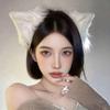 White Plush Cat & Fox Ear Hair Clips - Cute Japanese Style for Halloween