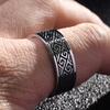 New Vintage 8mm Black Pattern Ring for Men and Women