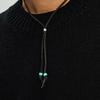 KND Leather & Turquoise Beads Necklace Black