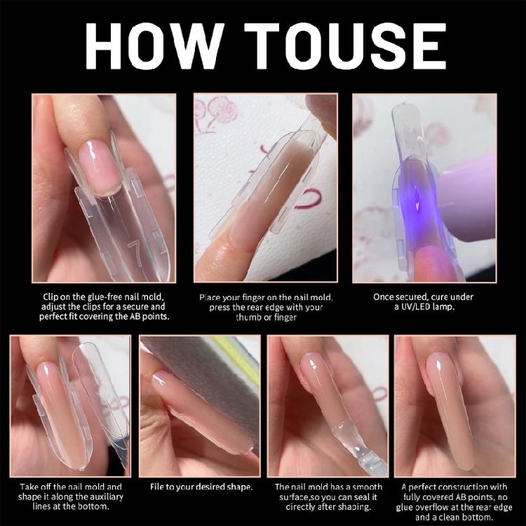 120 Pièces Formes d'Extension d'Ongles Sans Clip Style Sandwich Matériau ABS Flexible et Résistant pour Diverses Formes d'Ongles