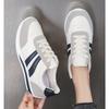 New Women Casual Walking Shoes Flat Lace Up Leather Flat-Bottomed Female Sneakers Vulcanized Shoes Plus Size 42