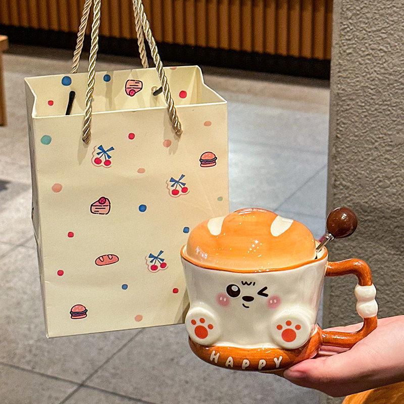 Cute Bread Ceramic Mug: Practical Souvenir for Boys & Girls with Creative Gift Box