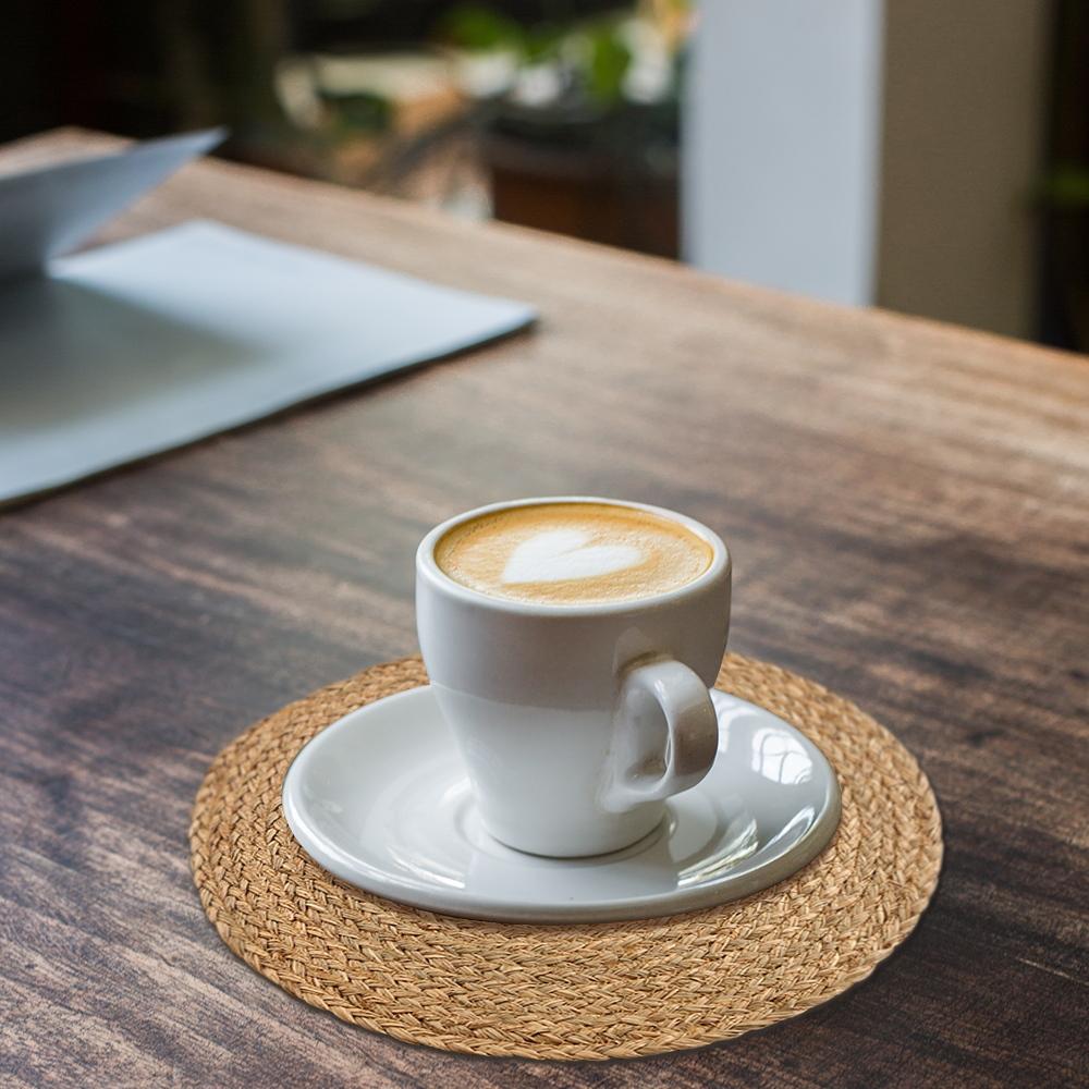 Round Table Placemats Handmade Weave Non-Slip Placemat Coaster Corn Hull for Table Insulation Table Mats Pads Home Decor