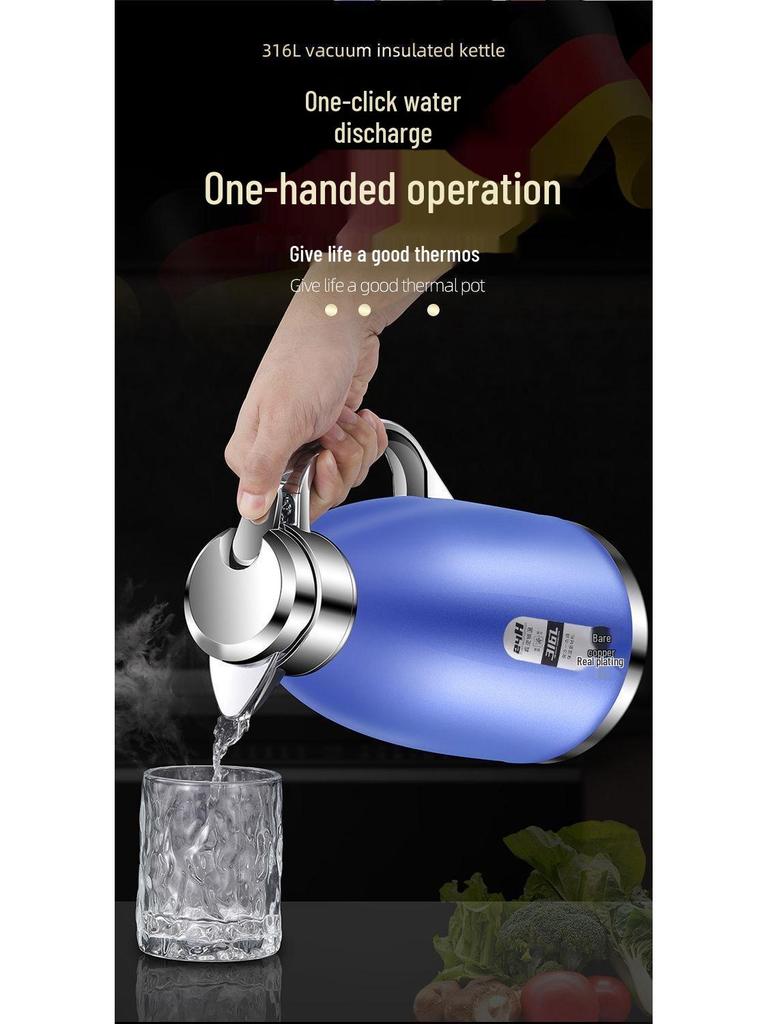 316 Stainless Steel Double-layer Insulated Water Bottle, Anti-scalding, Hot Water Bottle for Home and Commercial Use