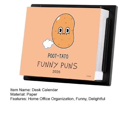2026 Funny Puns Calendar 5.9" X 4.84" Daily Desktop Calendar with 365 Puns Gag Gifts for Home Office School