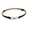 Women's a Pair of Buckles Adjustable Thin Belt Decorative Simple Waist Fitted Mirror Belt Women's Poly Urethane Leather Punch-Free Waist Seal