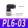 1 Stuk Pl4-01 Pl6-02 Pl8-03 Industriële Pneumatische Fitting 90 Graden Push-in Koperen Luchtbuis Connector Meerdere Bsp Schroefdraad Maten