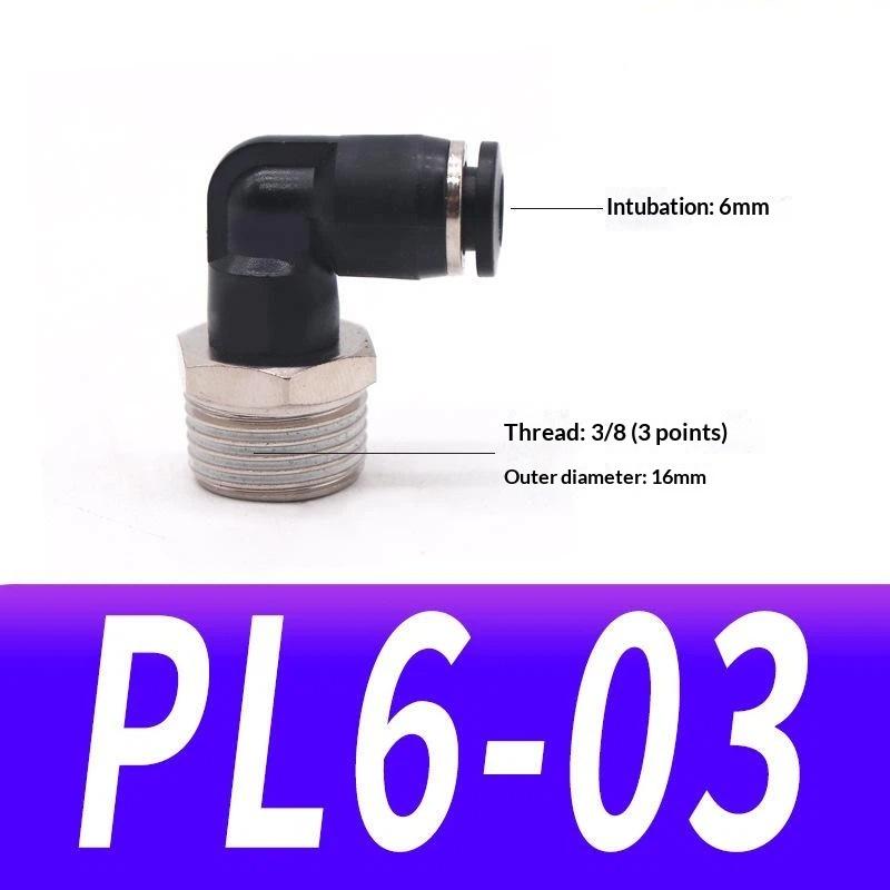1 Stuk Pl4-01 Pl6-02 Pl8-03 Industriële Pneumatische Fitting 90 Graden Push-in Koperen Luchtbuis Connector Meerdere Bsp Schroefdraad Maten