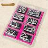 Classic Metal Brain Teaser Puzzle Set Toy With 8 Rings For Kids Adults Gift