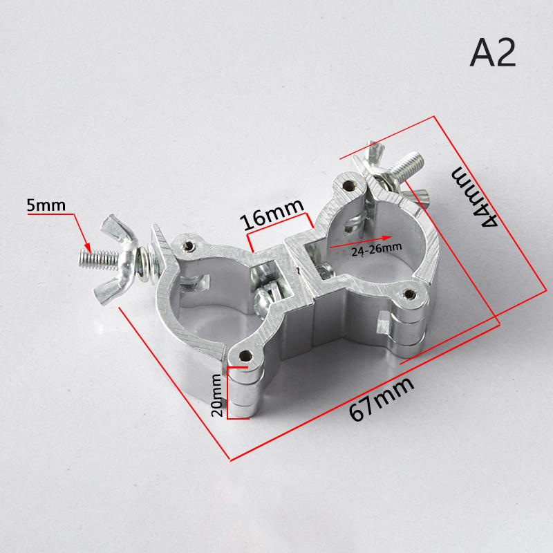 Aluminum Alloy Double Ring Buckle Stage Lights Clamp Clip Bracket 18-21Mm 38-52Mm Light Clamps Quick Release Lamp Hanger Hooks