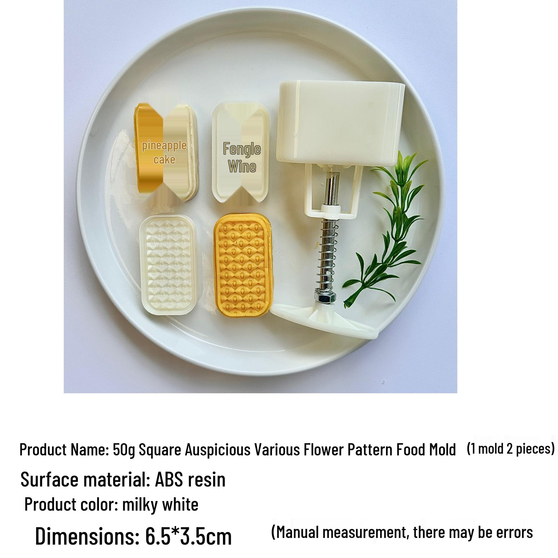50g 3D Pineapple and Durian Mooncake Mold, Hand-Press Plastic Baking Tool