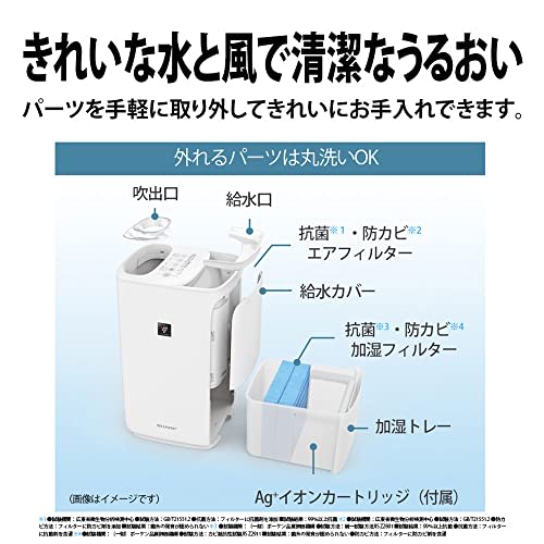 Sharp Humidifier Hybrid Easy Water Supply High Power Type Plasmacluster 7000 White HV-P75-W