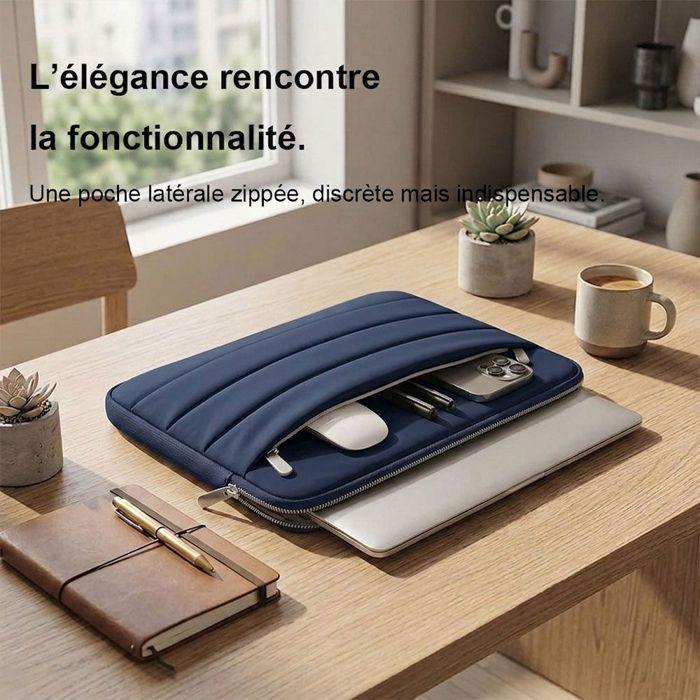 Housse Ordinateur Portable 14 Pouces Multi Espace pour MacBook Lenovo Surface Pro - Bleu Marine