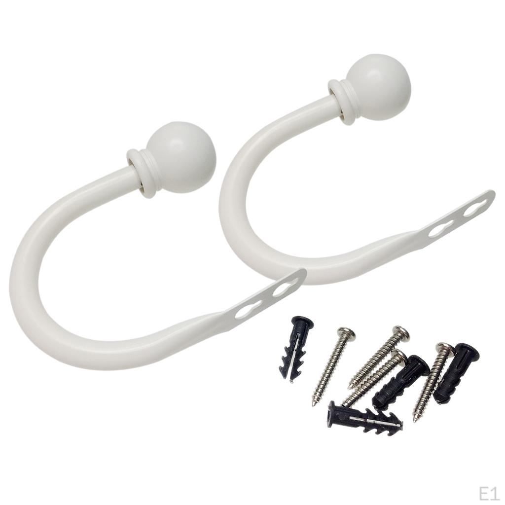 1 Pair Of Ball Curtain Holdbacks Hooks Drapery Tiebacks Holder