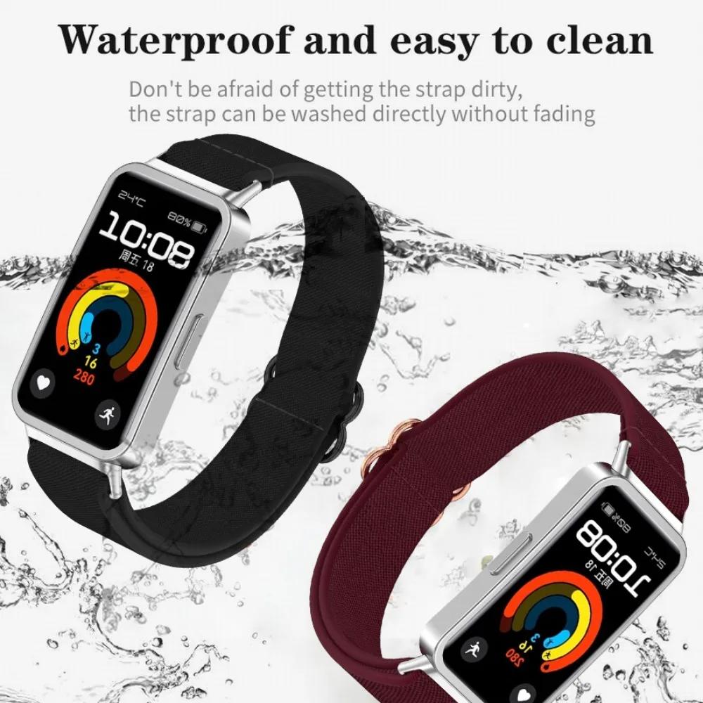 Correa de Reloj Elástica de Nylon Ajustable de Repuesto Cómoda Correa de Lazo para Huawei Band 10/9/8 Accesorios de Reloj Inteligente
