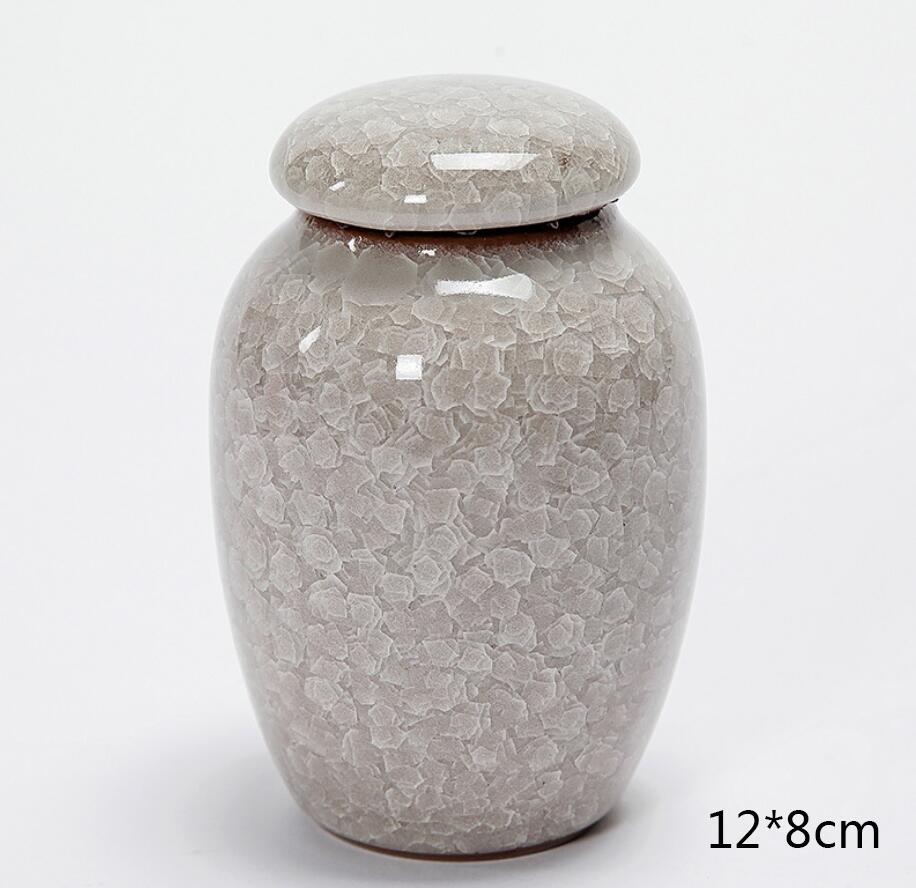 Chinese Style Crackled Glaze Ceramic Storage Bottle Jars Tea Box Tea Spice Sugar Jars Food Container miniature Kitchen Storage C