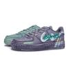 Nike Air Force 1 Slip Resistant Abrasion Resistant Low top Skateboard Shoes Unisex Purple Green CW2288-111(Team80-S-BOX)