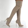 Over-knee large-size boots pointed-toed thin-heeled boots autumn and winter high-heeled elastic boots socks boots long tube fly-woven women's boots