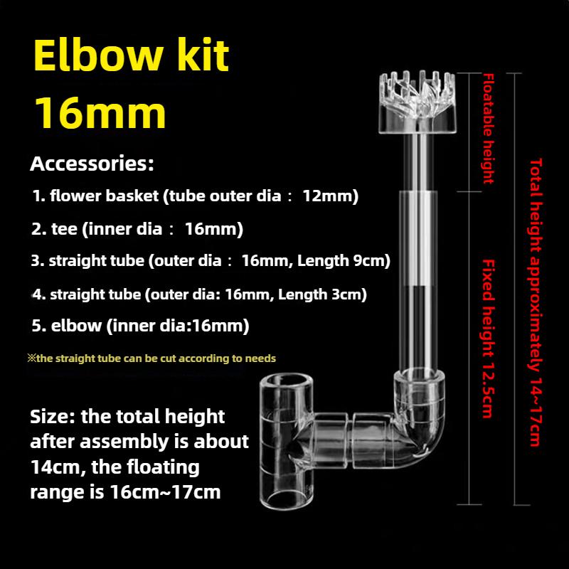 DIY Clear Aquarium Skimmer Acrylic Lily Pipe Spin Surface Inflow Outflow Water Plant Tank Filter Cleaning Fish Tank Accessories