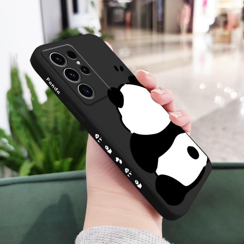 

Panda Back Phone Case For Samsung Galaxy S25 FE S24 S23 S22 S21 S20 S10 S10E Ultra Plus FE Note 20 Ultra 10 Plus Cover Galaxy S23