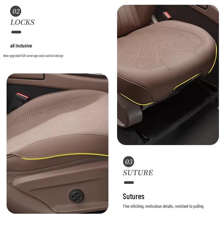 Compatible Li Xiang Car Seat Cushion: 4-Season Breathable Non-Slip Nappa Leather