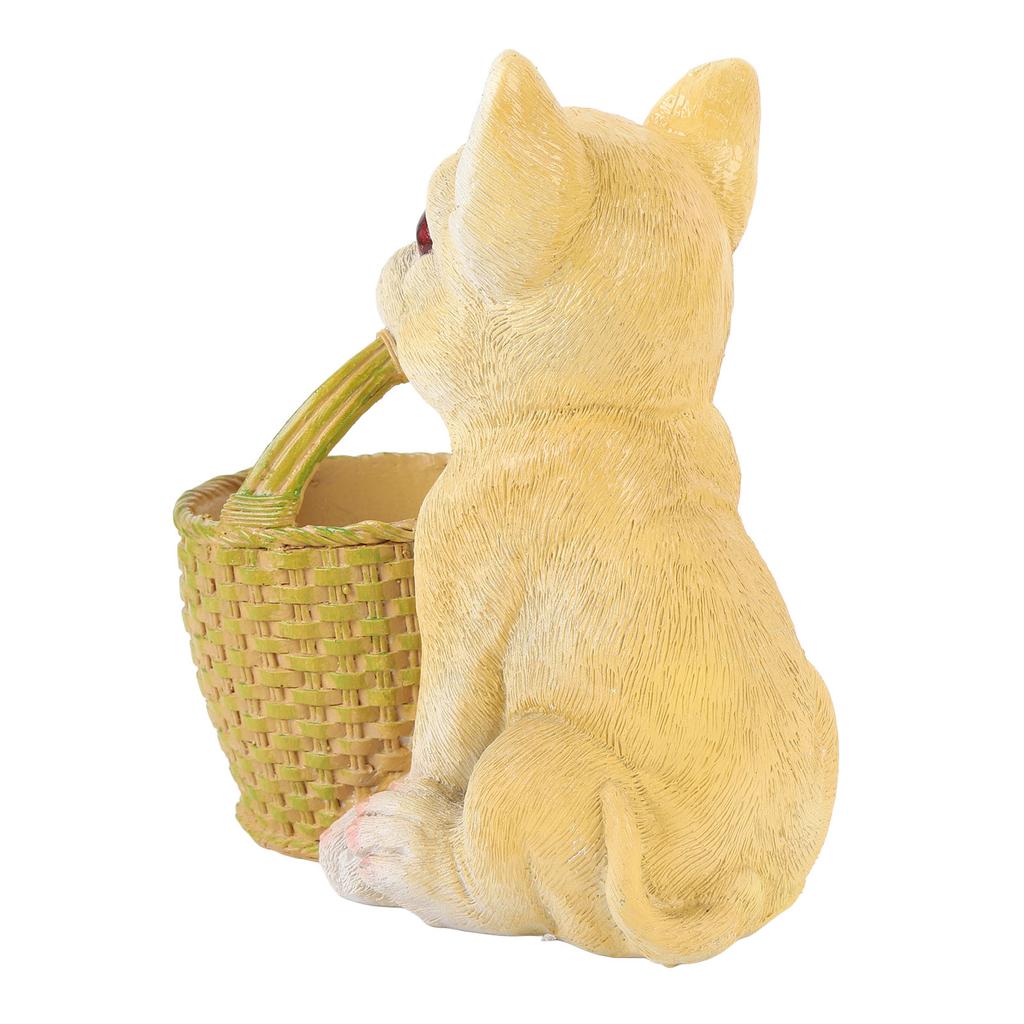Cute Dog Ornament Entry Key Storage Basket Puppy Statue for Living Room Entrance   Decoration