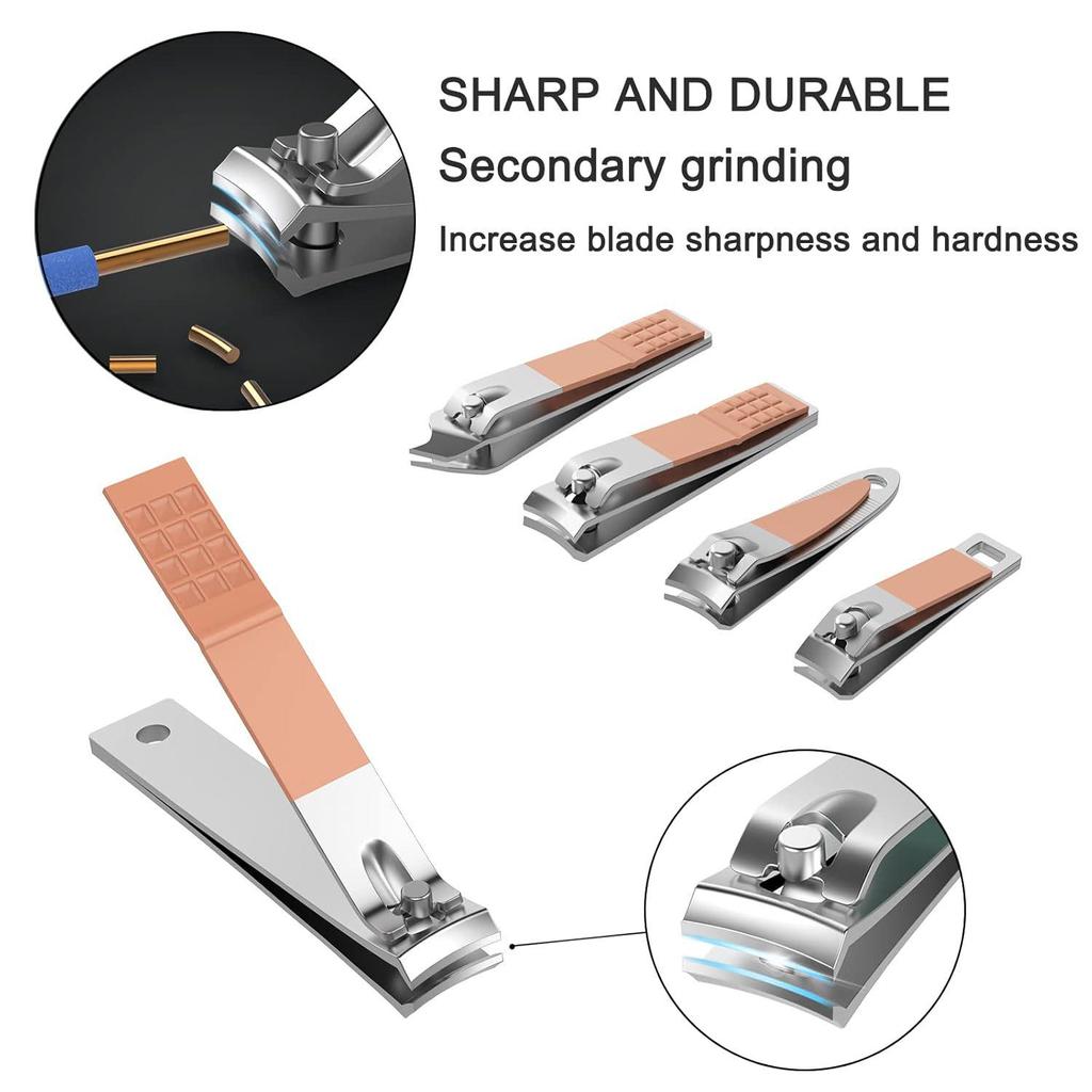 30-Piece Stainless Steel Nail Care Set with Zipper Bag