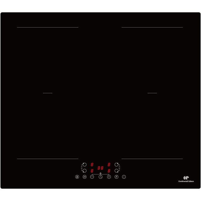 Induktionskochfeld CONTINENTAL EDISON - CETI4ZFLEX4- 4 Zonen - 2 Flexzonen 7360W - Schieberegler - 4 Booster - schwarz