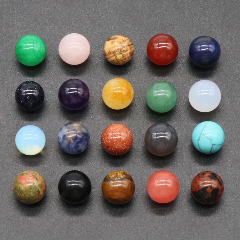 1189-12MM Natural Round Crystal Stone Bead, No Hole, Mini Small Ball for DIY Jewelry and Crafts