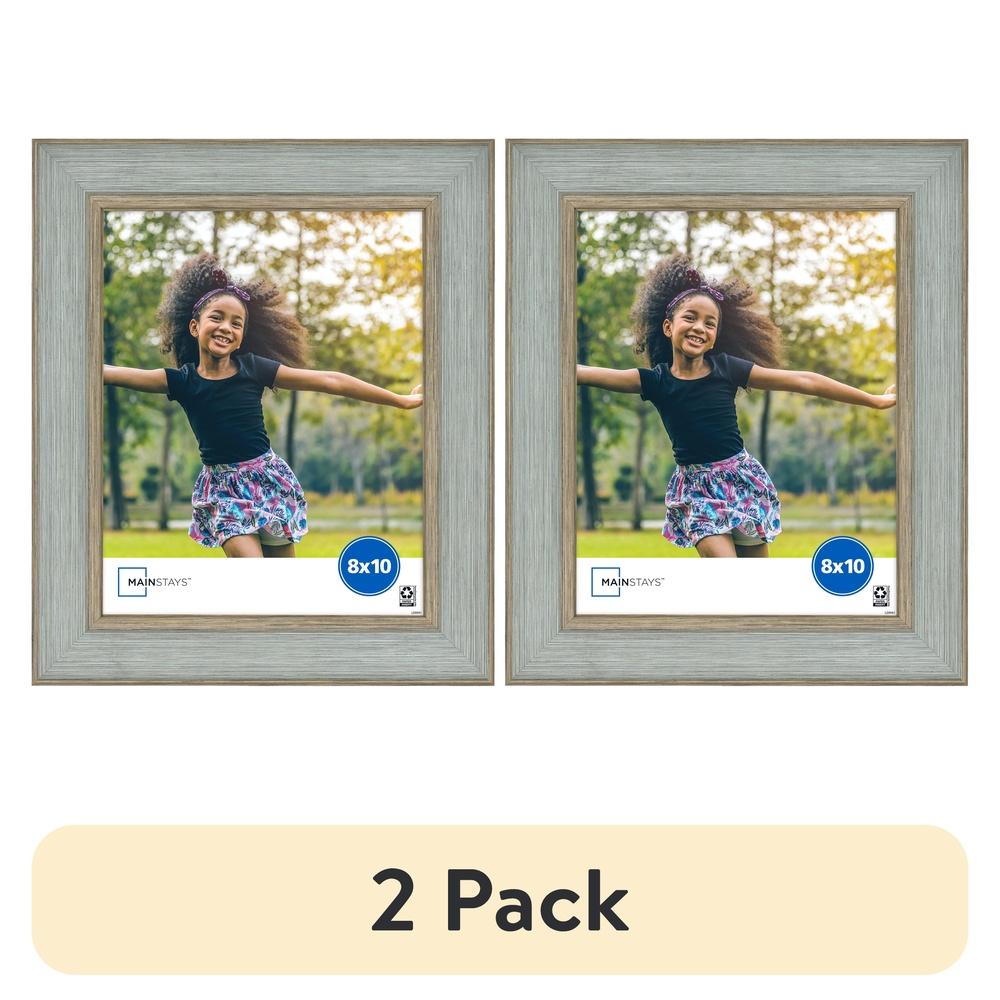 

2 Pack 8x10 Decorative Tabletop Picture Frame Durable Plastic Glass Front Multi-Directional Easel Wall Hangers Home Gallery United States